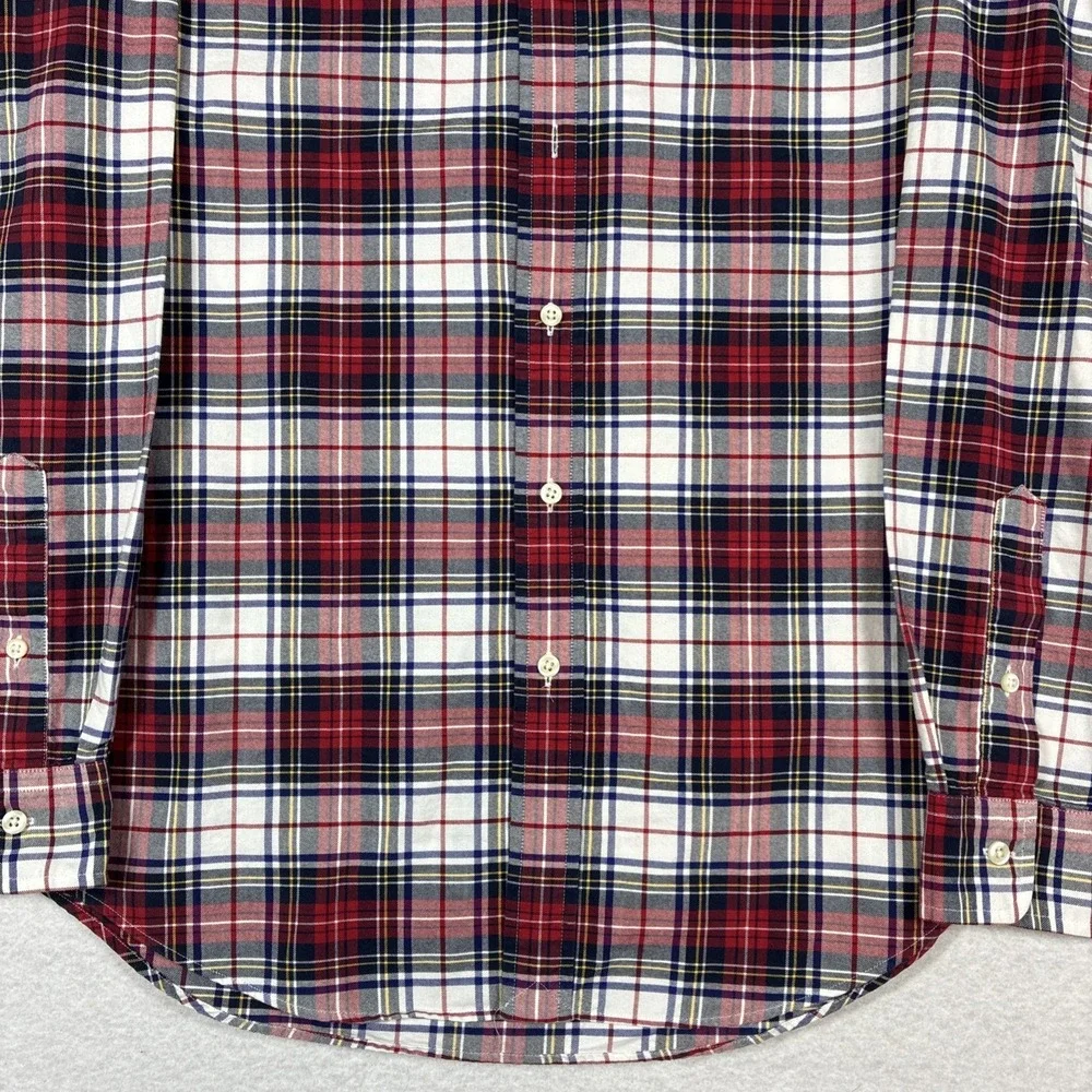 Polo Ralph Lauren Mens Classic Fit Tartan Plaid Button Down Medium Flesh Pony